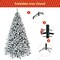 Costway 7.5ft Snow Flocked Hinged Christmas Tree Unlit Metal Stand